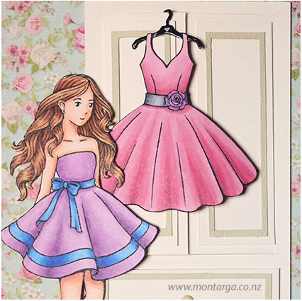 Card Sample - Girl, Dress and Wardrobe