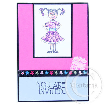 0354 B - You're Invited Wording Rubber Stamp