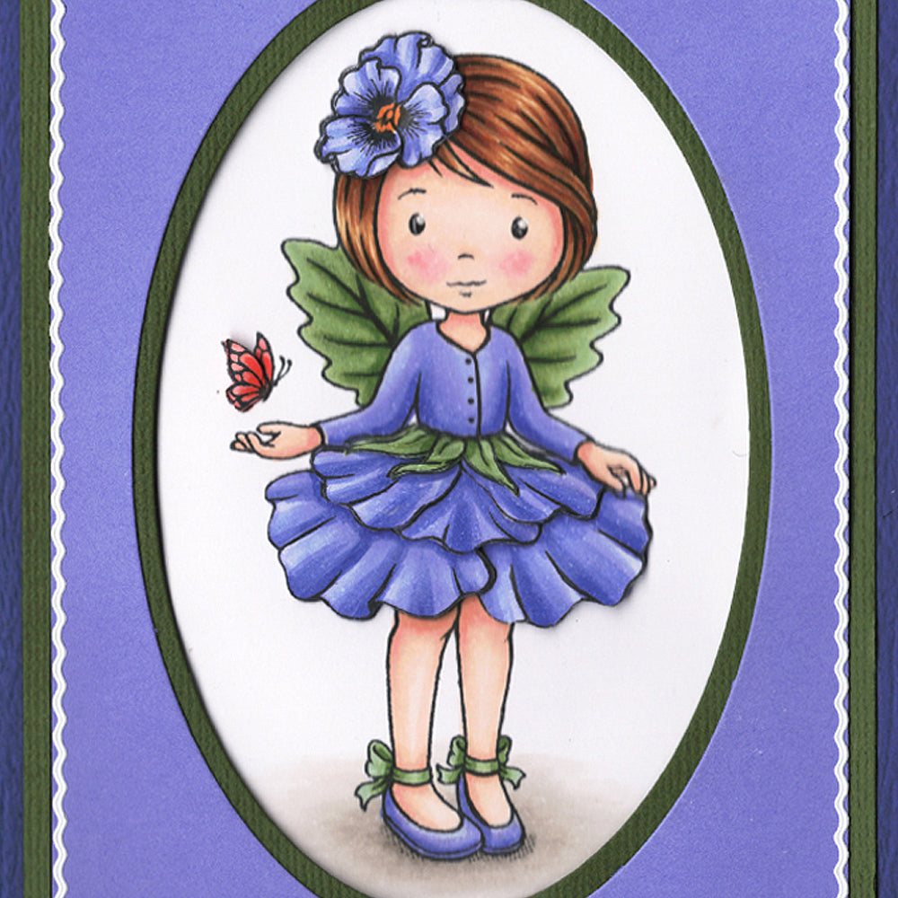 Card Sample - Little Miss Pansy - Purple