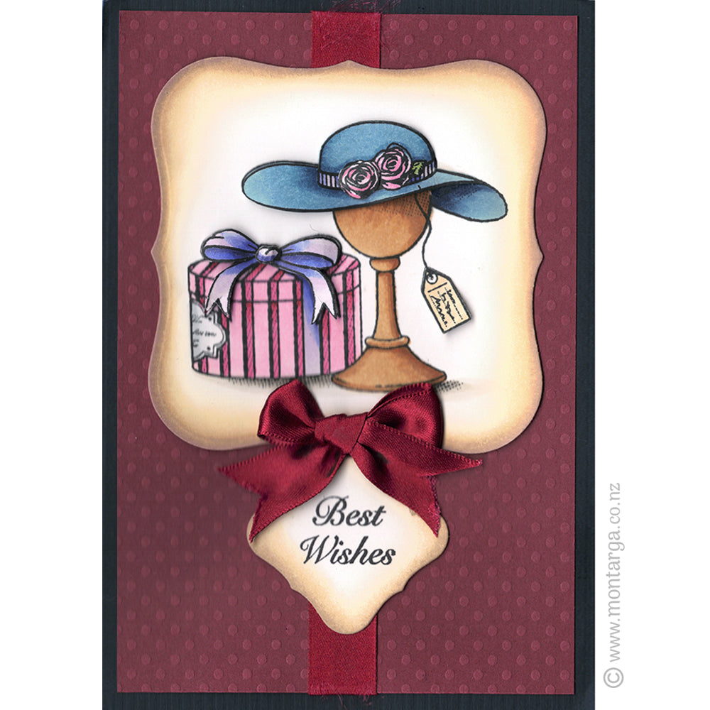 2746 A - Mini Best Wishes Wording Rubber Stamp