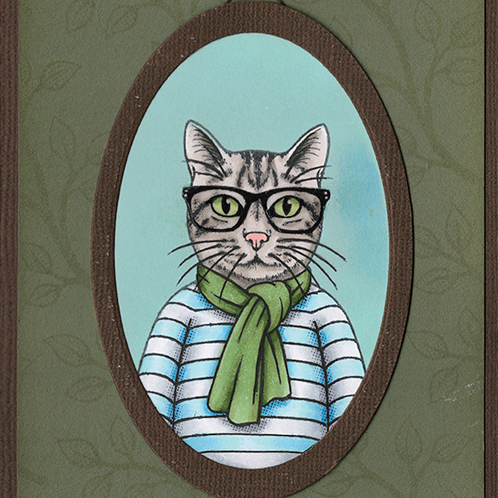 Card Sample - Hipster Cat Portrait