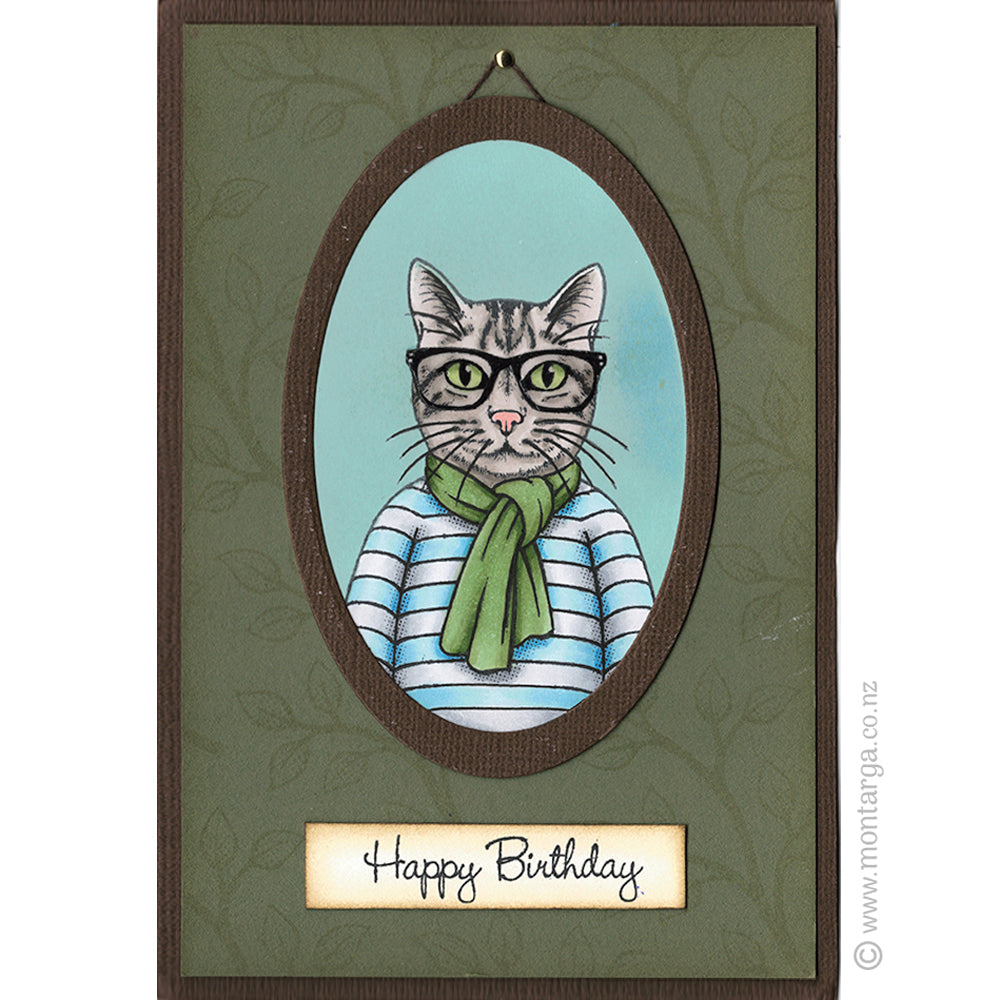 2845 B - Happy Birthday Wording Rubber Stamp