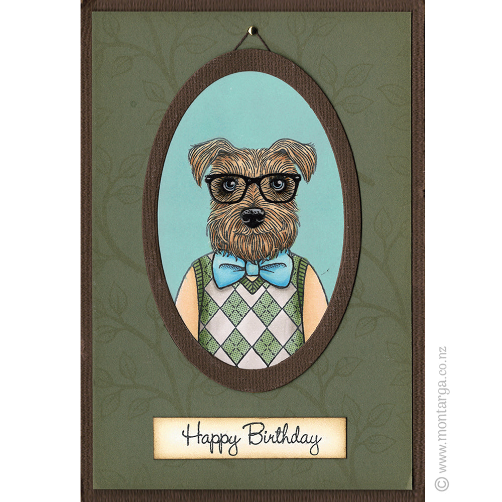 2845 B - Happy Birthday Wording Rubber Stamp