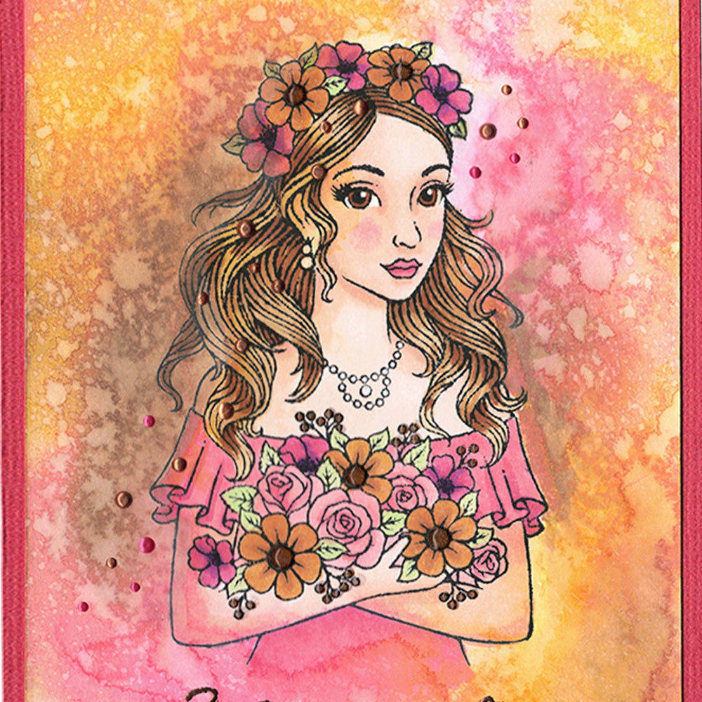 Card Sample - Boho Flower Girl