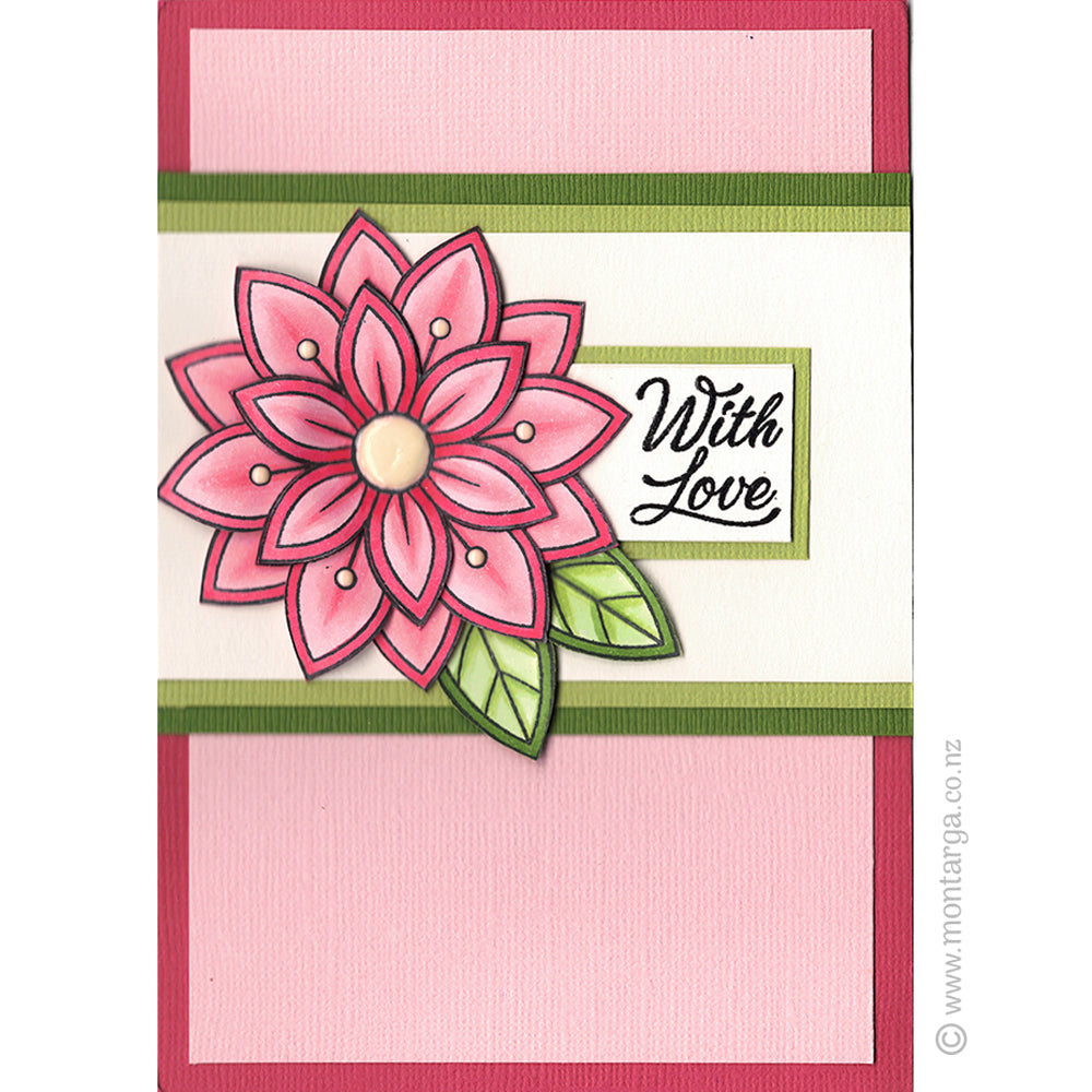 Card Sample - Layered Flower - Pink