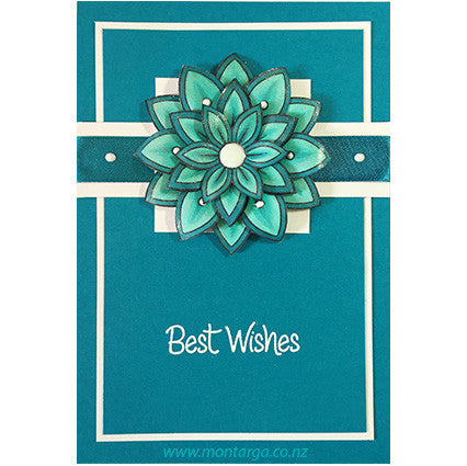 Card Sample - Layered Flower - Teal