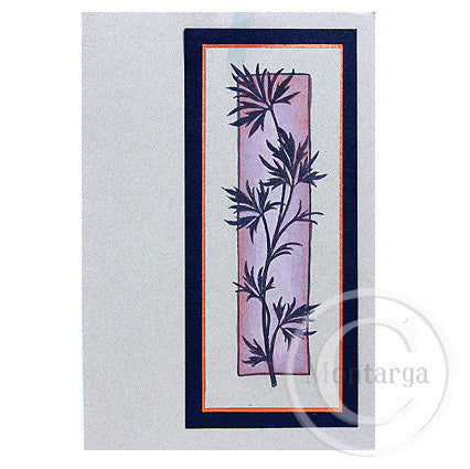 3246 FFF - Leaf In Border Rubber Stamp