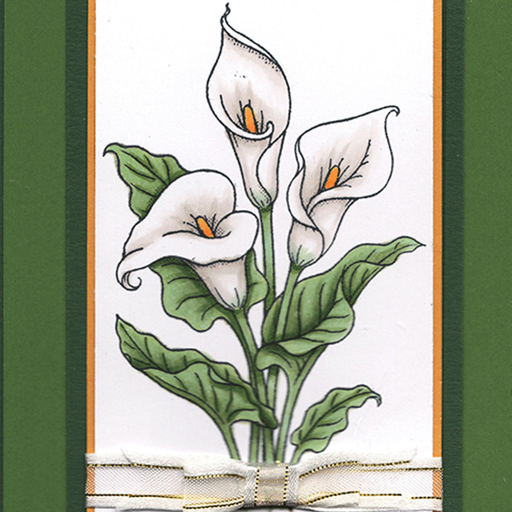 Card Sample - Lilies - Green