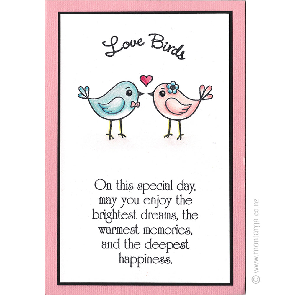 1391 FF - Love Birds Rubber Stamp