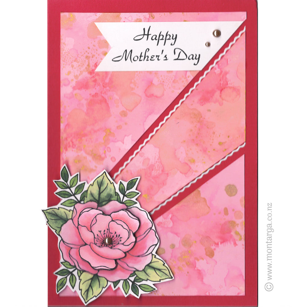 Card Sample - Mother's Day - Peach Flower