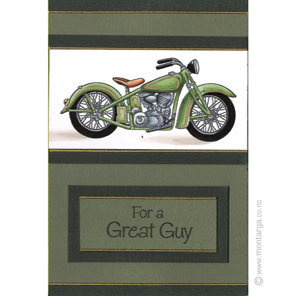 0121 B - For a Great Guy Wording Rubber Stamp