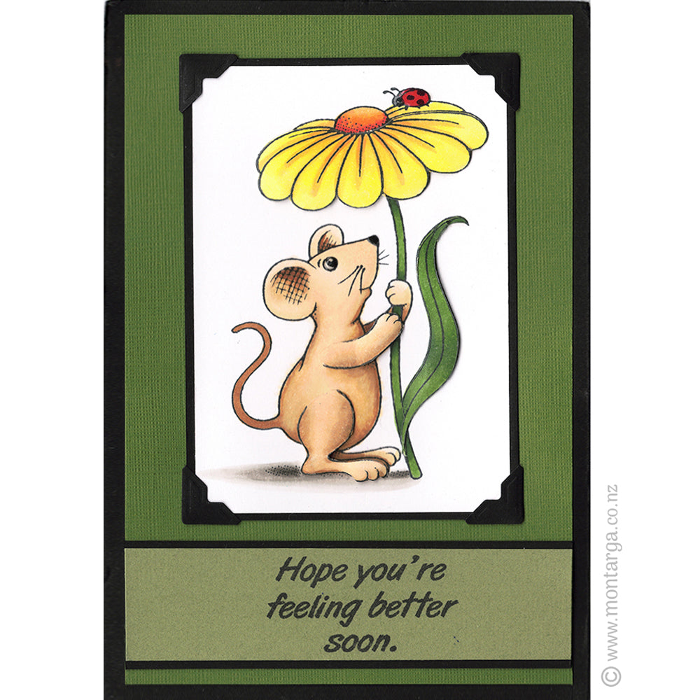 2804 B - Feeling Better Soon Wording Rubber Stamp