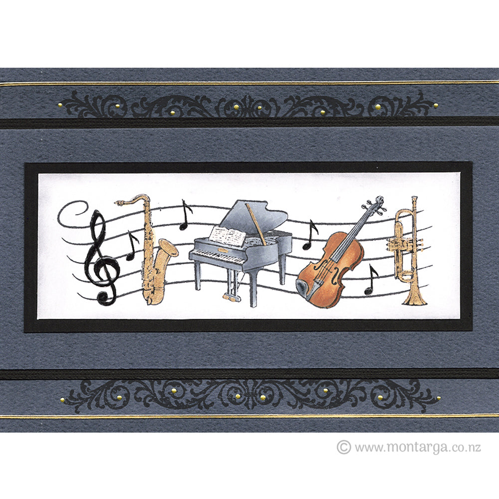 2687 FFF - Musical Instruments Rubber Stamp