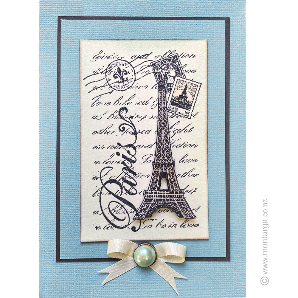 3938 GG - Paris Collage Rubber Stamp