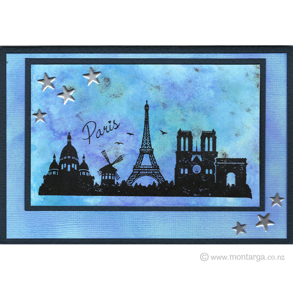 Card Sample - Paris - Blue and Violet
