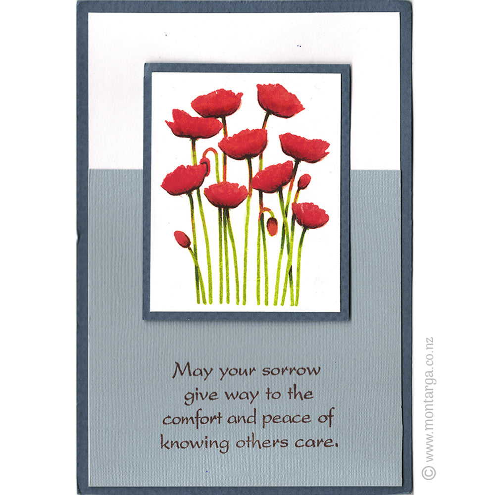 2827 E - May Your Sorrow, Sympathy Wording Rubber Stamp