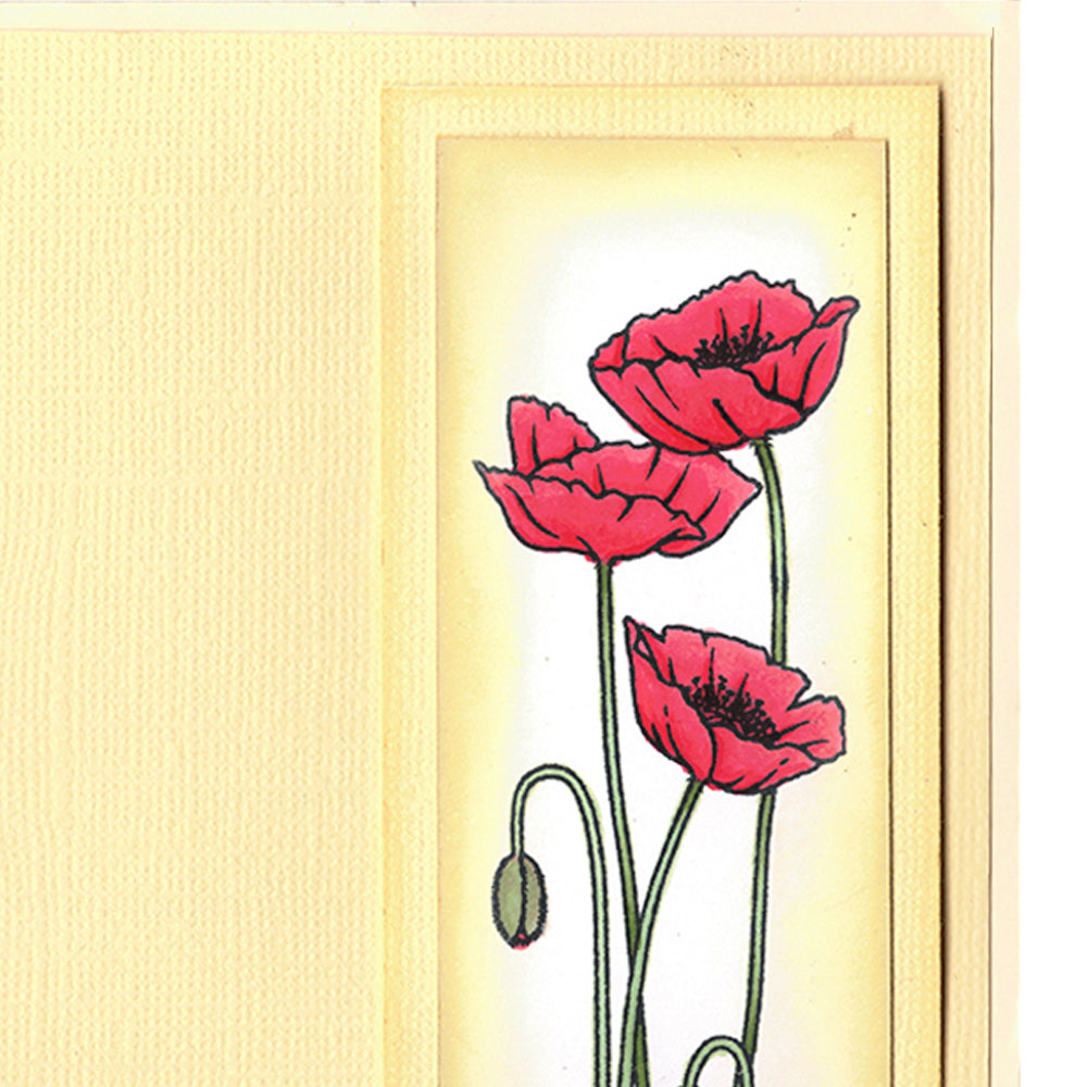 Card Sample - Poppies - Pale Yellow