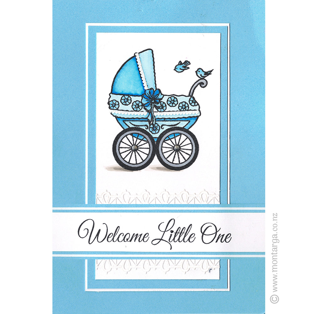 3141 BB - Welcome Little One Wording Rubber Stamp