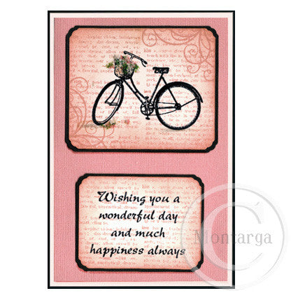 0261 E - Wonderful Day Wording Rubber Stamp