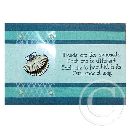 0243 FF - Friends are Like Seashell Wording Rubber Stamp
