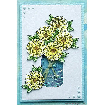 Card Sample - Flowers in Jam Jar - Shaker Card