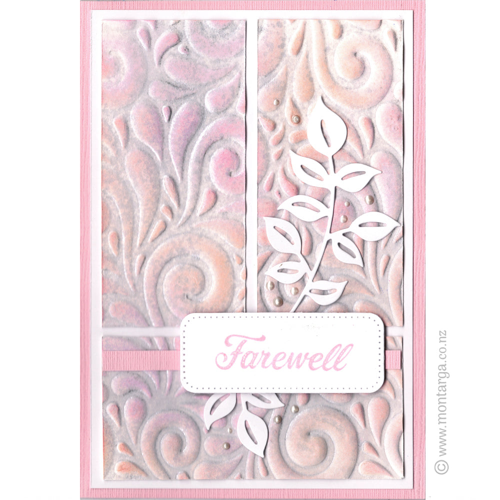 Card Sample - Embossed background - Pink/Grey