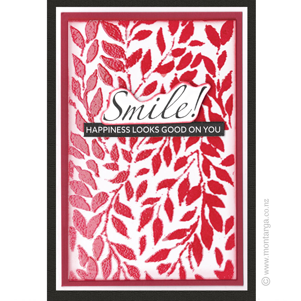 Card Sample - Smile - Red background