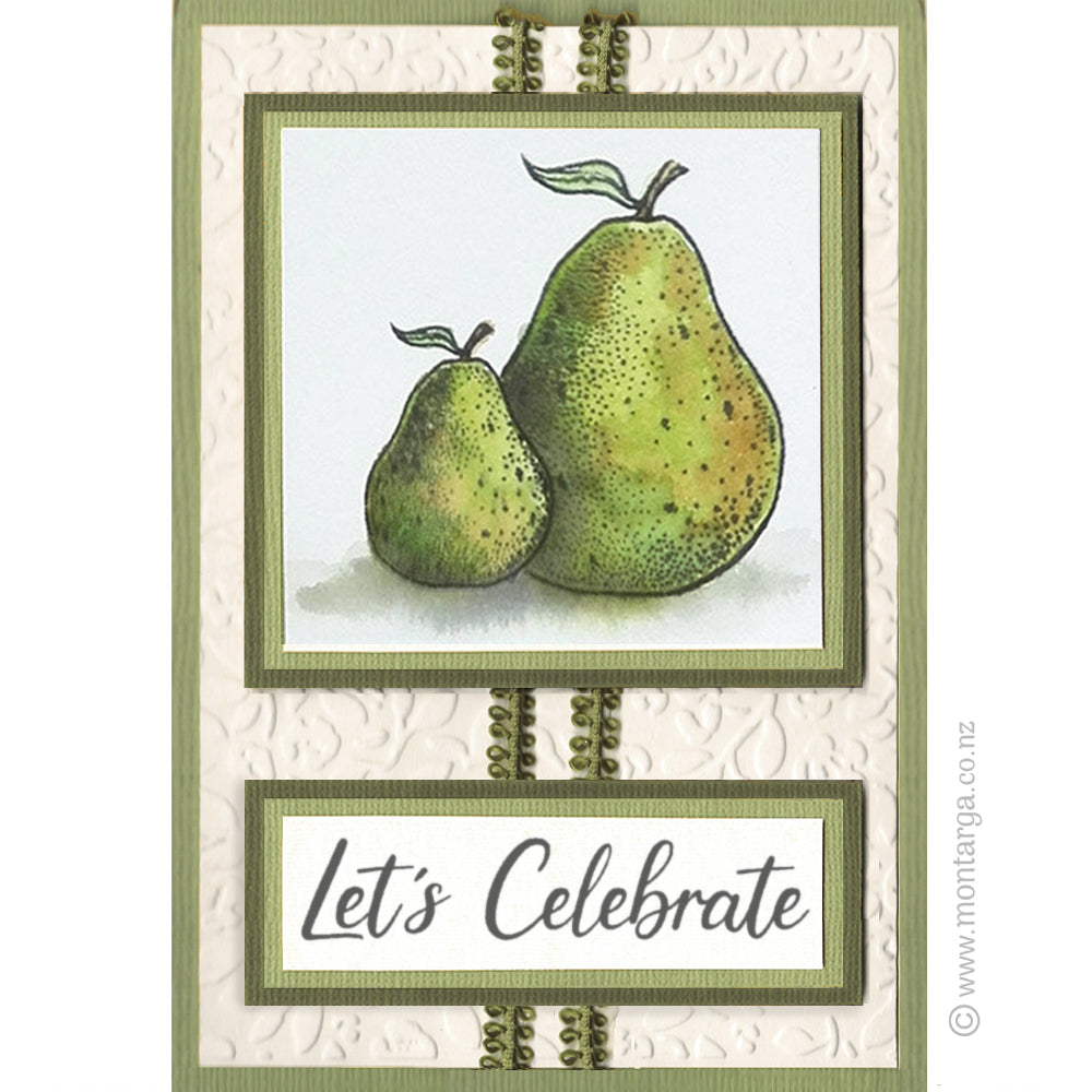 Card Sample - Watercolour Pears