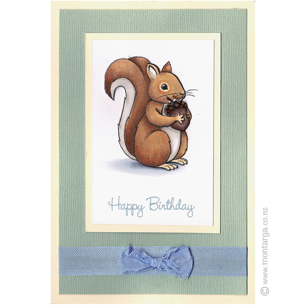 Card Sample - Squirrel - Pastel