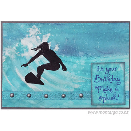 Card Sample - Surfer - Blue Wave