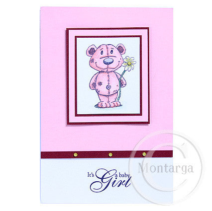 3128 B - Baby Girl Wording Rubber Stamp