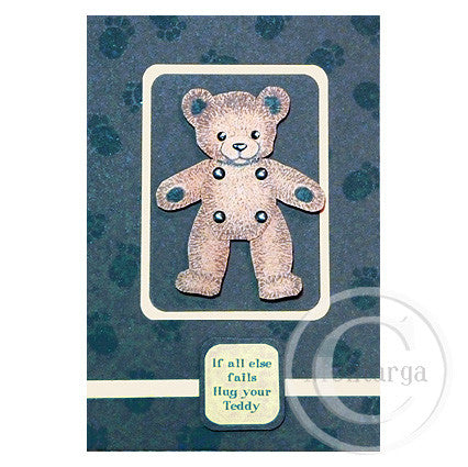 0730 A - Teddy Paw Print Rubber Stamp