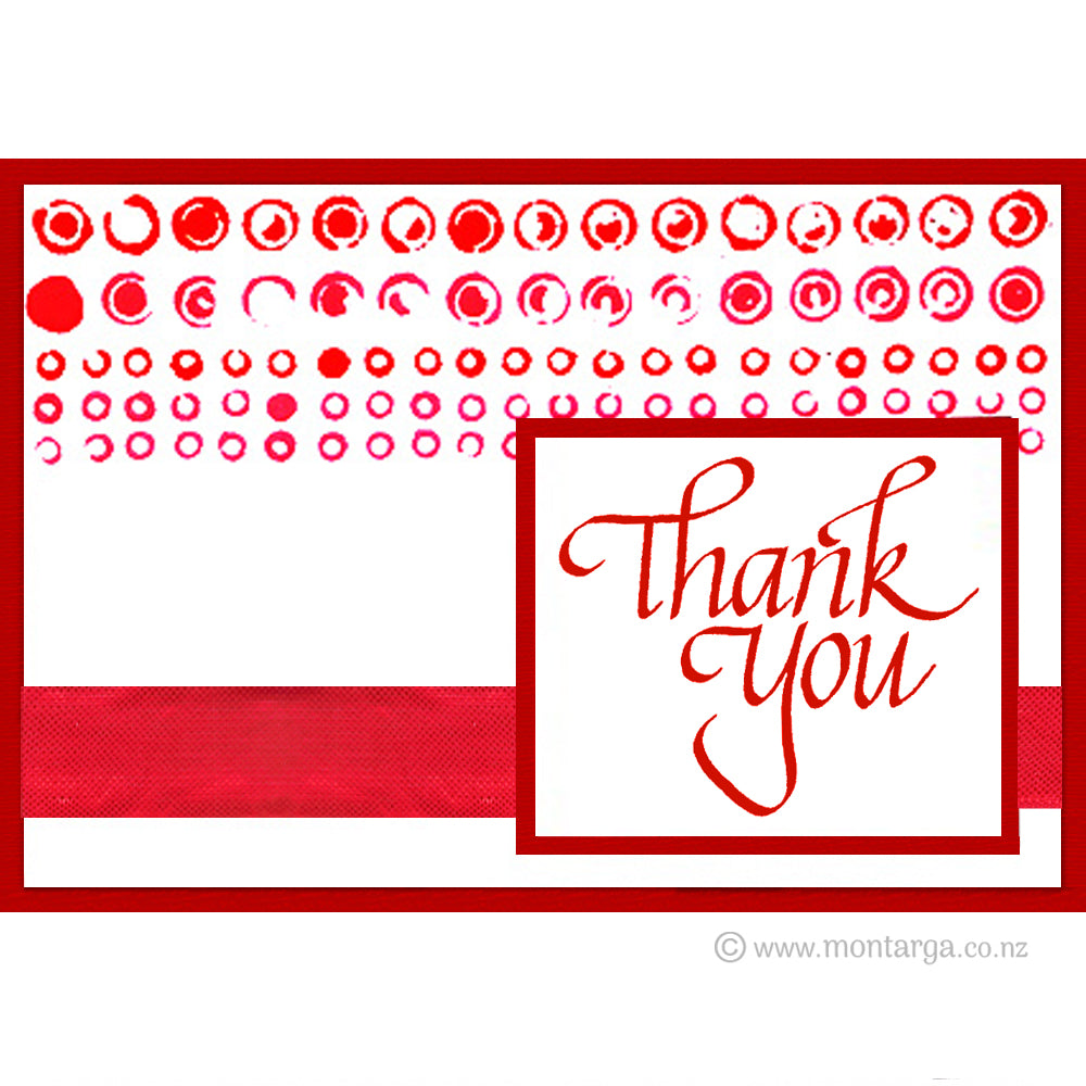 Card Sample - Thank You - Hand Printed Background