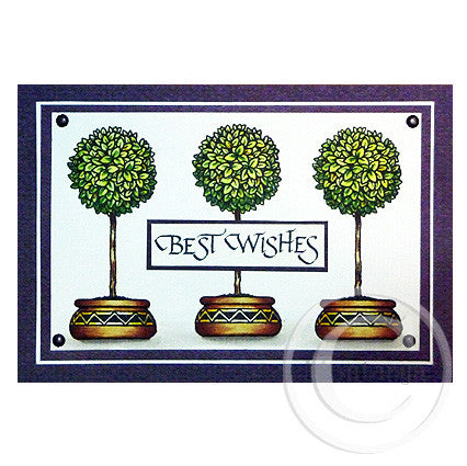 0634 FF - Topiary Tree Rubber Stamp