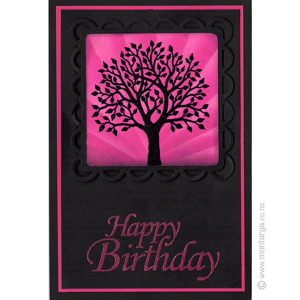 0197 B or FF - Happy Birthday Wording Rubber Stamp