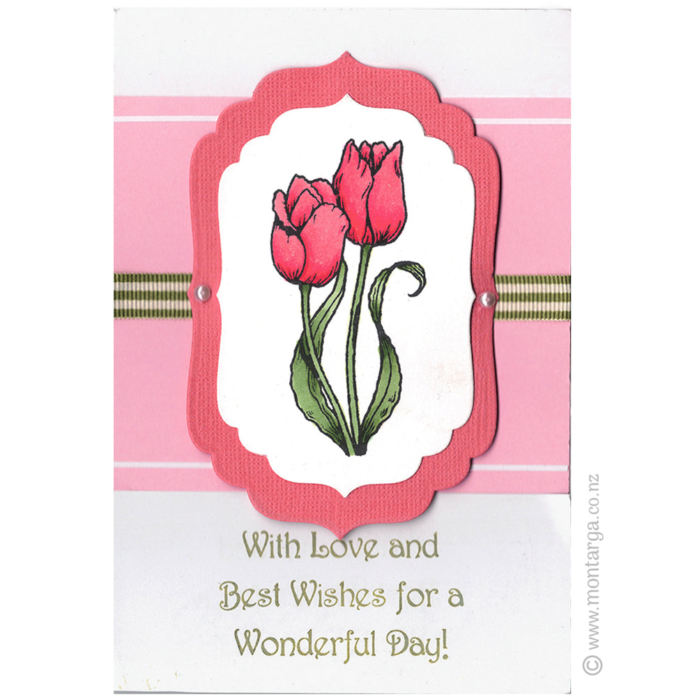 0241 E - With Love, Best Wishes Wording Rubber Stamp