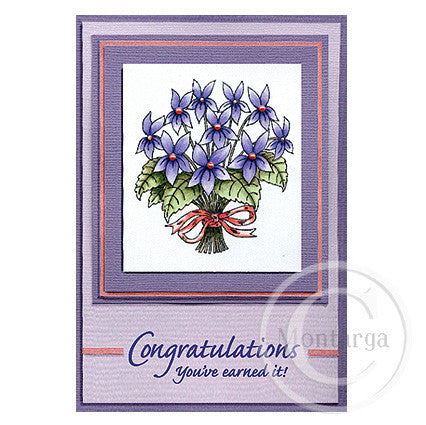 2739 B - Congratulations Wording Rubber Stamp
