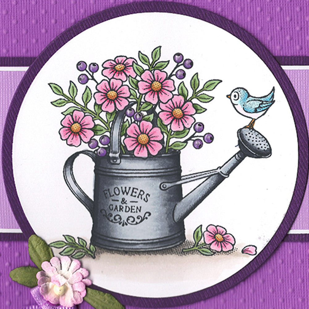 Card Sample - Watering Can - Purple
