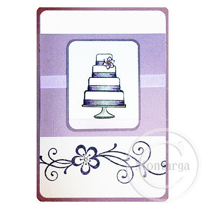3936 FFF or FF Flower with Swirls Rubber Stamp
