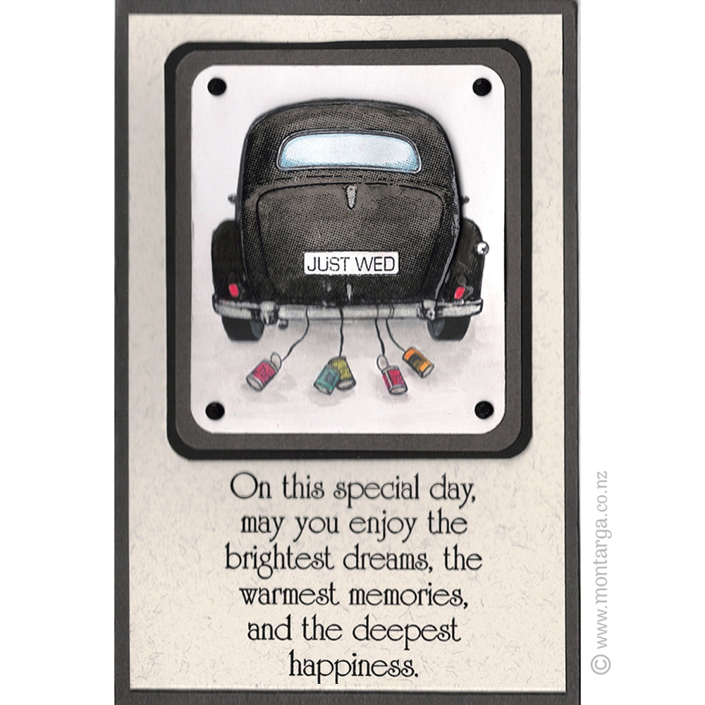 3036 G - Wedding Car Wording Rubber Stamp