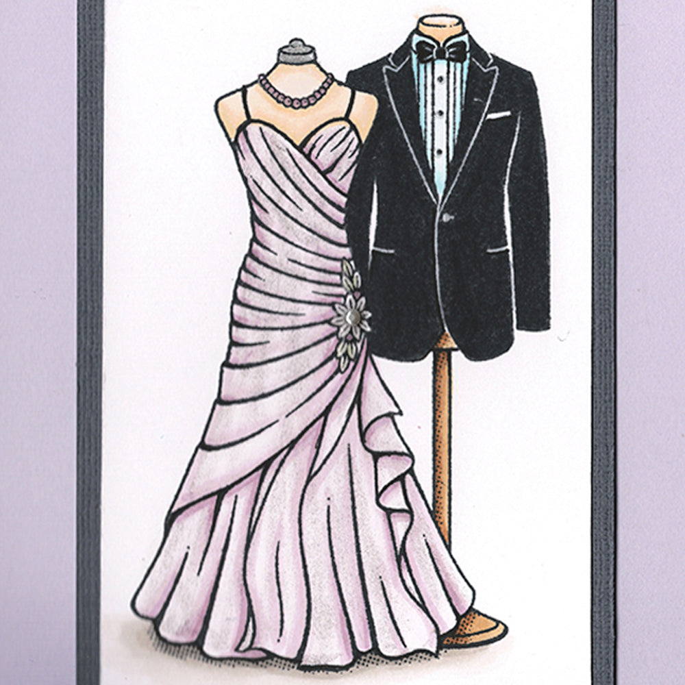 Card Sample - Wedding Dress and Suit