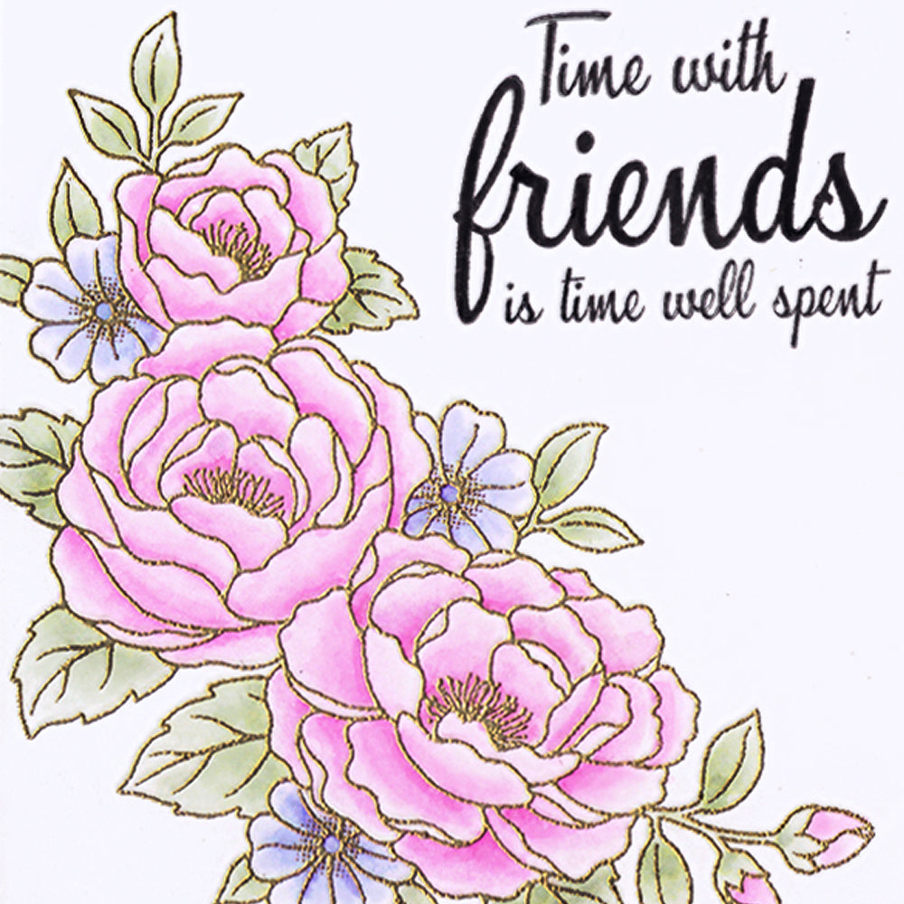 Card Sample - Roses - Gold Embossed