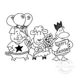 0157 GG - Party Animals Rubber Stamp