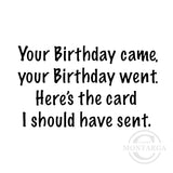 0172 E - Birthday Belated Wording Wording Rubber Stamp