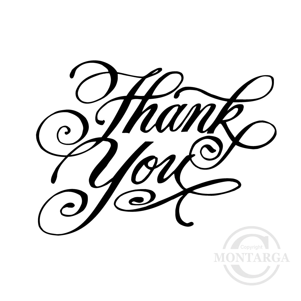 0223 D - Thank You Wording Rubber Stamp