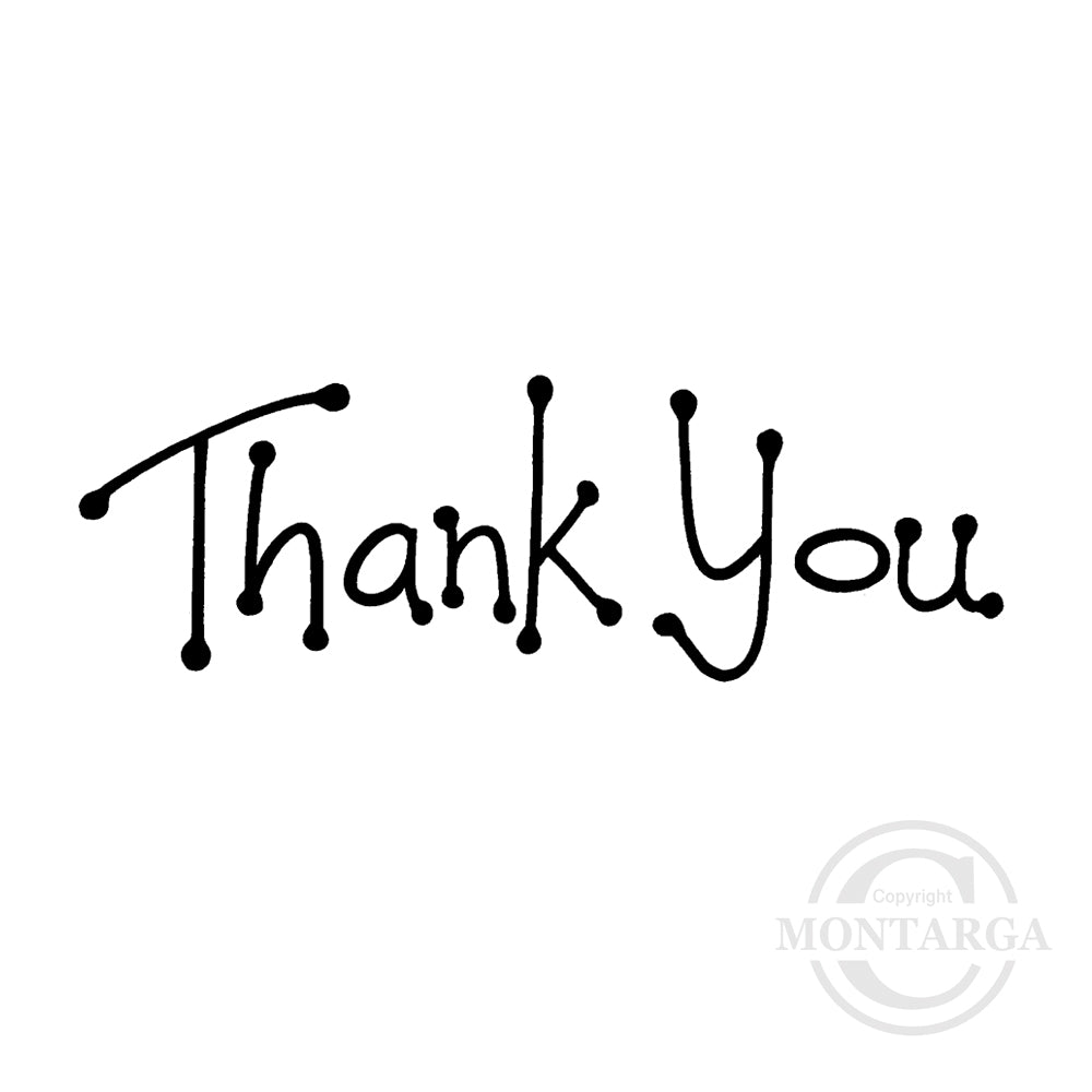 0255 B - Thank You Wording Rubber Stamp