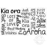0303 GG - Kia Ora Greetings Wording Rubber Stamp