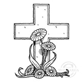 0324 F - Cross Rubber Stamp