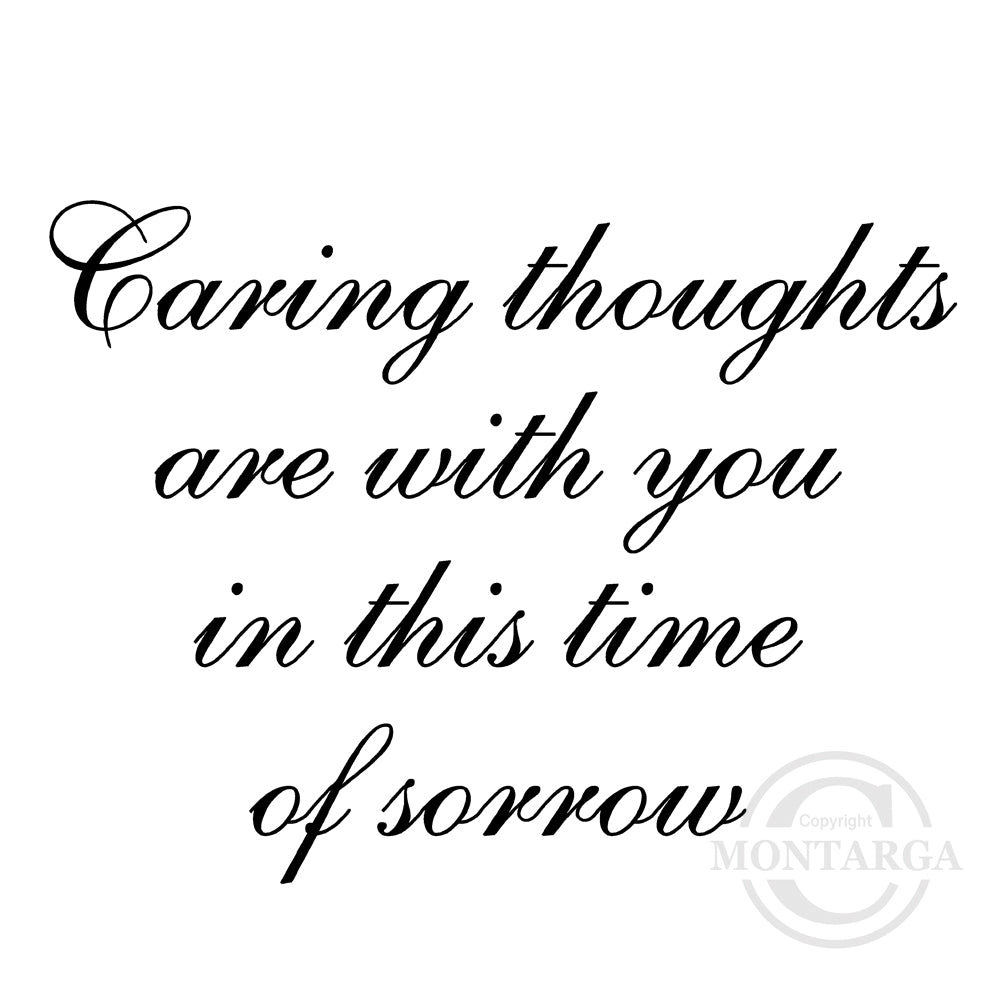 0337 F - Caring Thoughts Wording Rubber Stamp
