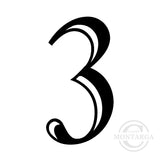 Medium 0483 B - Number Three Rubber Stamp